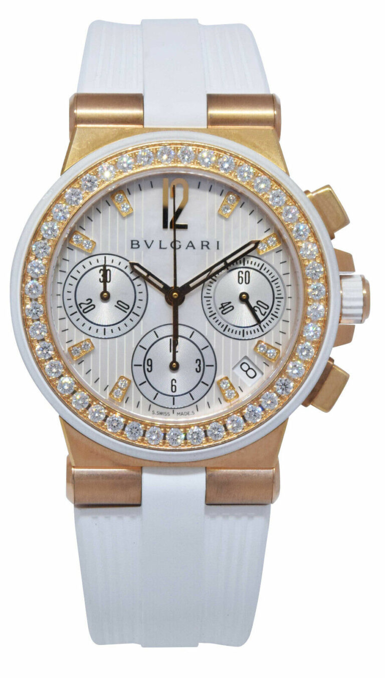 Bvlgari Diagono 18k Rose Gold 
Diamond Ladies Automatic Watch B/P DGP35GVCH