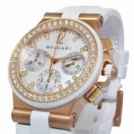 Bvlgari Diagono 18k Rose Gold & Diamond Ladies Automatic Watch B/P DGP35GVCH