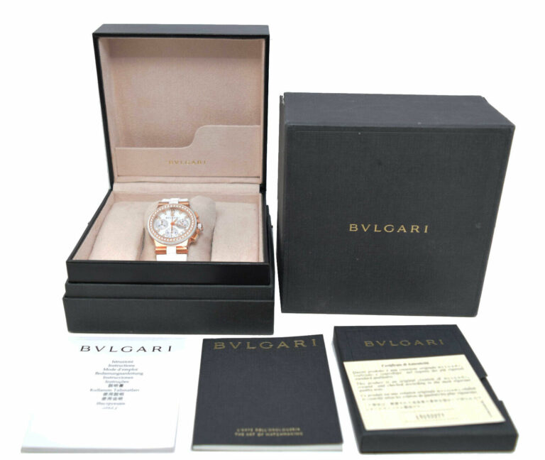 Bvlgari Diagono 18k Rose Gold 
Diamond Ladies Automatic Watch B/P DGP35GVCH