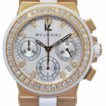 Bvlgari Diagono 18k Rose Gold 
Diamond Ladies Automatic Watch B/P DGP35GVCH