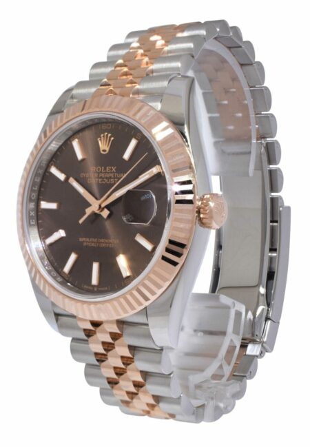 NEW Rolex Datejust 41 Chocolate Dial 18k Rose Gold Steel Watch B/P '22 126331