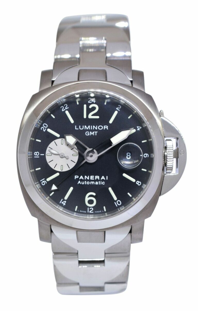 Panerai Luminor GMT PAM 161 Titanium/Steel Black Dial Mens 44mm Watch PAM00161