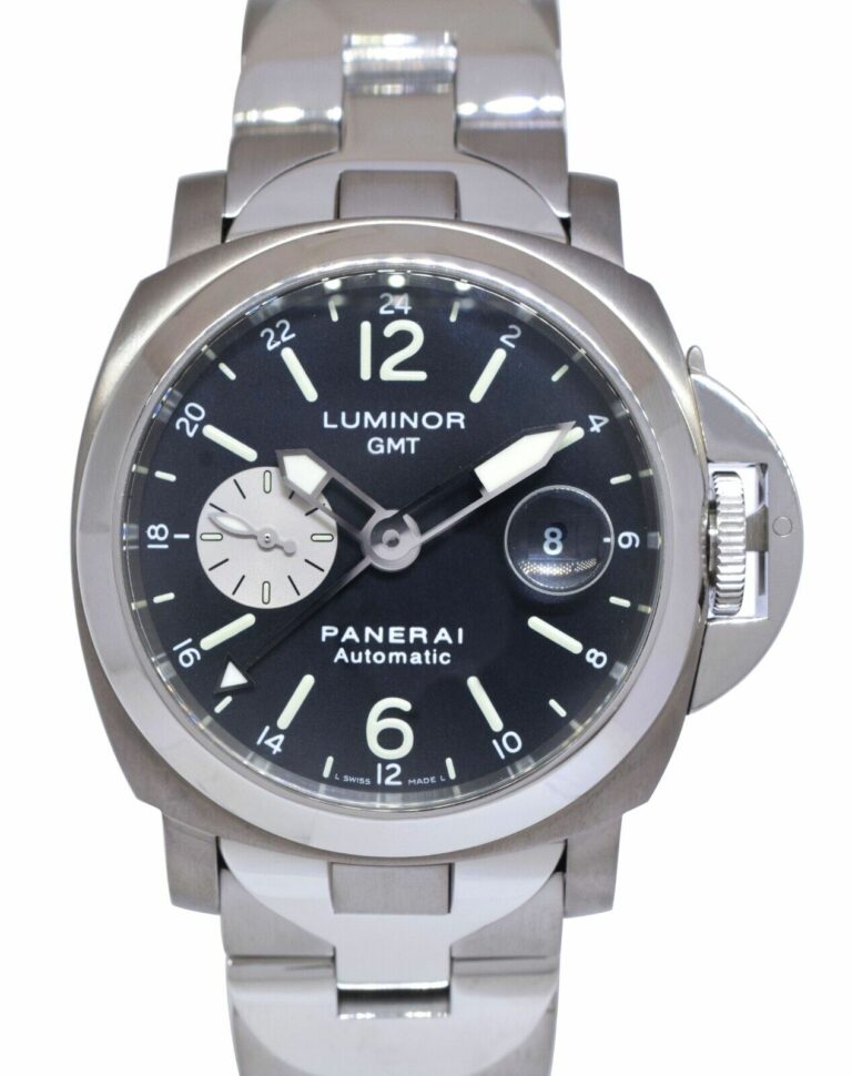 Panerai Luminor GMT PAM 161 Titanium/Steel Black Dial Mens 44mm Watch PAM00161