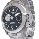 Panerai Luminor GMT PAM 161 Titanium/Steel Black Dial Mens 44mm Watch PAM00161