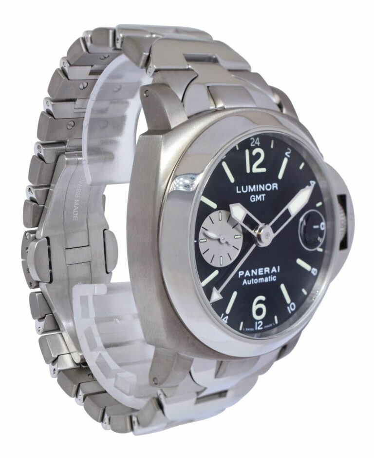 Panerai Luminor GMT PAM 161 Titanium/Steel Black Dial Mens 44mm Watch PAM00161