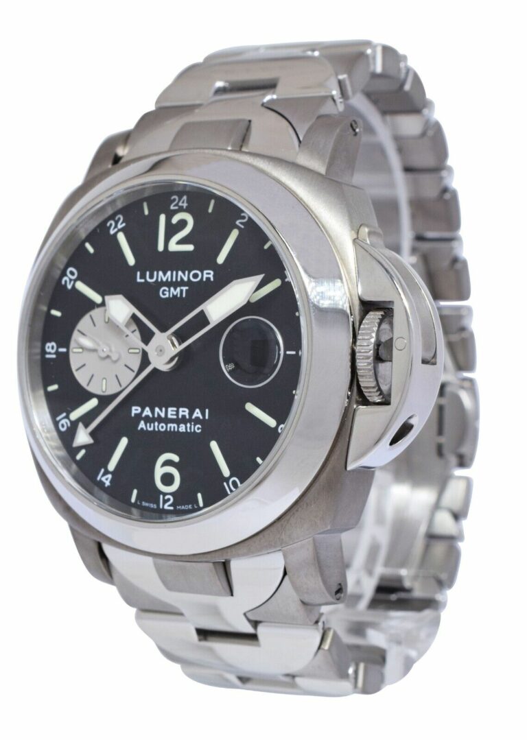 Panerai Luminor GMT PAM 161 Titanium/Steel Black Dial Mens 44mm Watch PAM00161