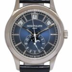 Patek Philippe Annual Calendar 5205 18k White Gold Blue Dial Watch B/P '22 5205G