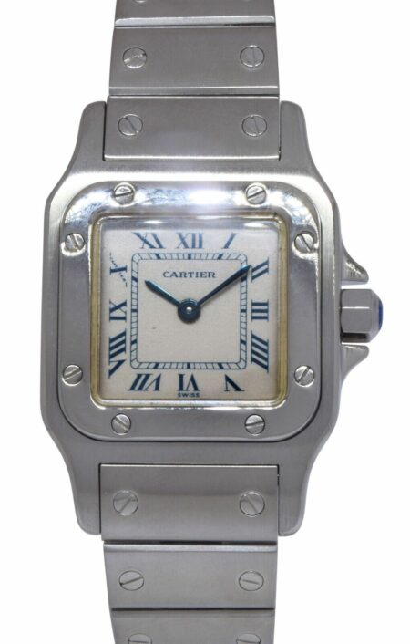 Cartier Santos Galbee Small Steel Silver Dial Ladies Quartz Watch W20017D6 1565