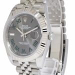 Rolex Datejust 41 Steel 
18k White Gold Wimbledon Dial Jubilee Watch 18+ 126334