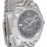 Rolex Datejust 41 Steel 
18k White Gold Wimbledon Dial Jubilee Watch 18+ 126334