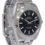 Rolex Datejust 41 Steel 
Gold Bezel Black Dial Oyster Watch +Card '18 126334