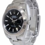 Rolex Datejust 41 Steel 
Gold Bezel Black Dial Oyster Watch +Card '18 126334