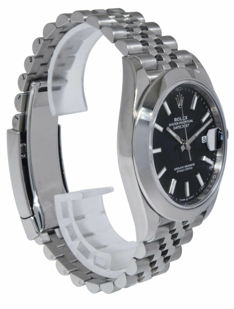 Rolex Datejust 41 Steel Black Dial Jubilee Bracelet Mens Watch +Card 126300