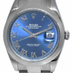 Rolex Datejust 41 Steel Blue Roman Dial Oyster Bracelet Watch 126300