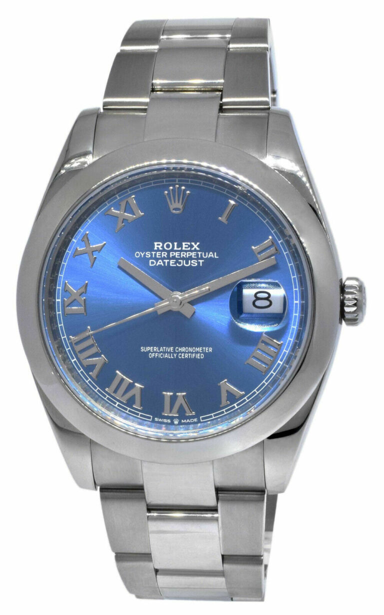 Rolex Datejust 41 Steel Blue Roman Dial Oyster Bracelet Watch 126300