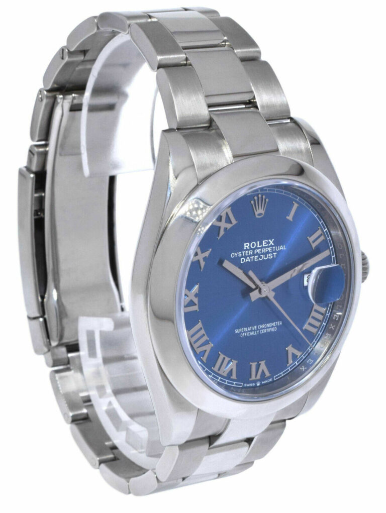 Rolex Datejust 41 Steel Blue Roman Dial Oyster Bracelet Watch 126300