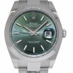 Rolex Datejust 41 Steel Mint Green Dial Mens Oyster Watch B/P '24 NOS 126300