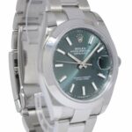 Rolex Datejust 41 Steel Mint Green Dial Mens Oyster Watch B/P '24 NOS 126300