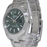 Rolex Datejust 41 Steel Mint Green Dial Mens Oyster Watch B/P '24 NOS 126300