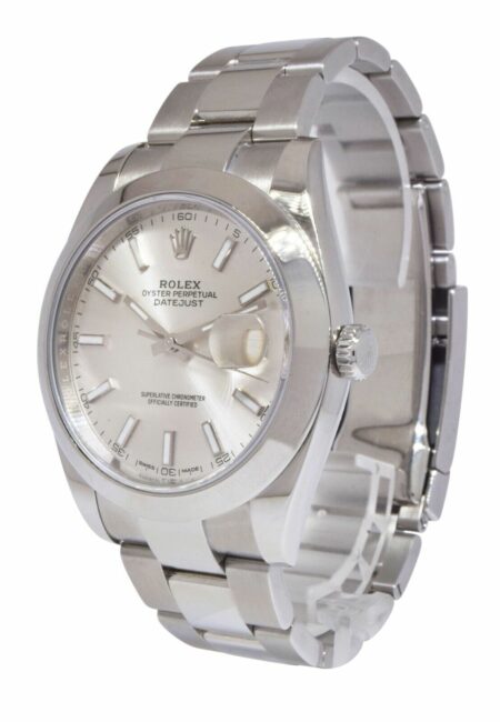 Rolex Datejust 41 Steel Silver Dial Oyster Bracelet Mens Watch 126300