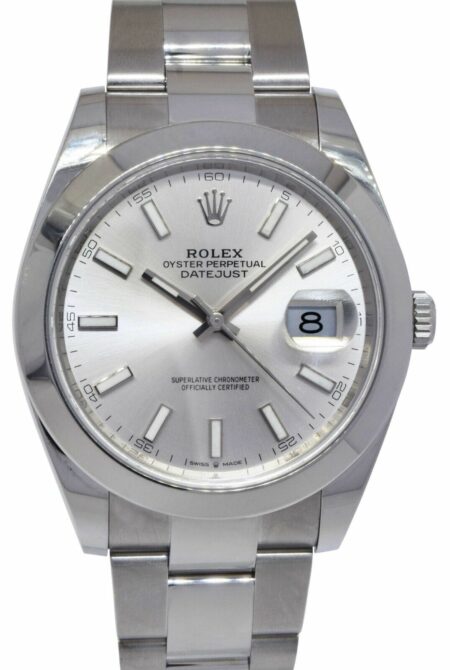 Rolex Datejust 41 Steel Silver Dial Oyster Bracelet Mens Watch 126300