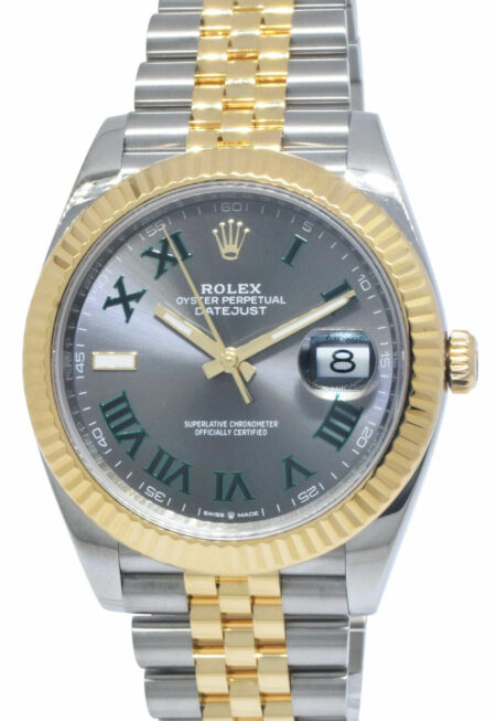 Rolex Datejust 41 Yellow Gold/Steel Wimbledon Dial Jubilee Watch B/P '18 126333