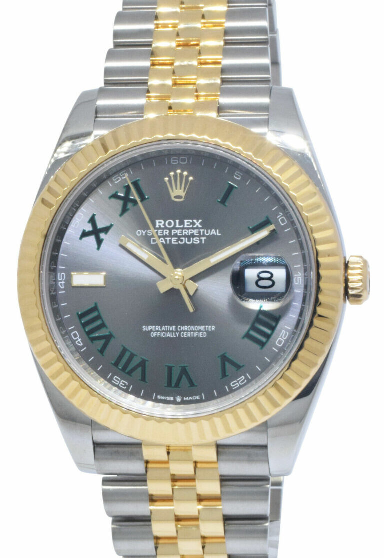 Rolex Datejust 41 Yellow Gold/Steel Wimbledon Dial Jubilee Watch B/P '18 126333