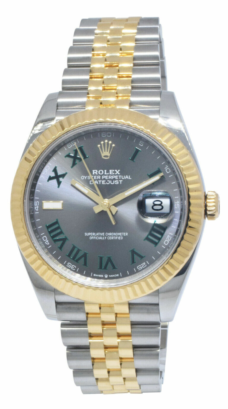 Rolex Datejust 41 Yellow Gold/Steel Wimbledon Dial Jubilee Watch B/P '18 126333