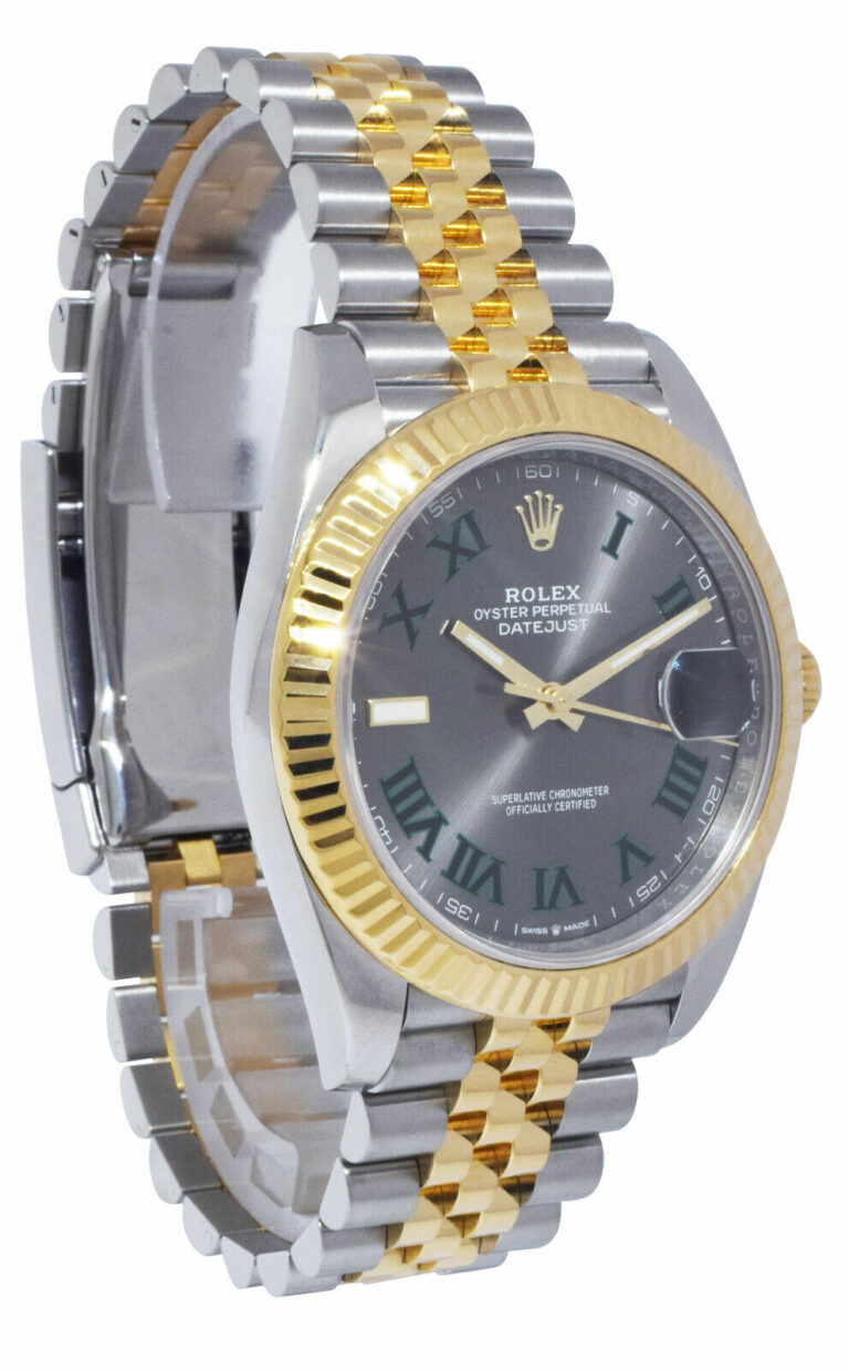 Rolex Datejust 41 Yellow Gold/Steel Wimbledon Dial Jubilee Watch B/P '18 126333