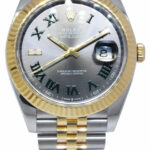 Rolex Datejust 41 Yellow Gold/Steel Wimbledon Dial Jubilee Watch B/P '18 126333