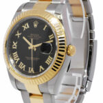 Rolex Datejust II 18k Yellow Gold /Steel Black Dial Mens 41mm Watch 116333