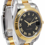 Rolex Datejust II 18k Yellow Gold /Steel Black Dial Mens 41mm Watch 116333