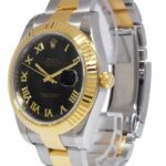 Rolex Datejust II 18k Yellow Gold /Steel Black Dial Mens 41mm Watch 116333