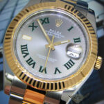 Rolex Datejust II 18k Yellow Gold/Steel Wimbledon Dial Mens 41mm Watch 116333