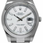 Rolex Datejust II Steel White Index Dial Mens Oyster 41mm Watch 12+ 116300