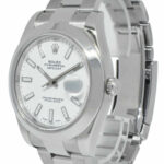 Rolex Datejust II Steel White Index Dial Mens Oyster 41mm Watch 12+ 116300