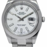 Rolex Datejust II Steel White Index Dial Mens Oyster 41mm Watch 12+ 116300