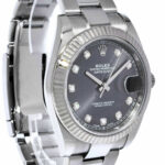 Rolex Datejust II Steel/18k WG Rhodium Diamond Dial 41mm Watch Scrambled 116334