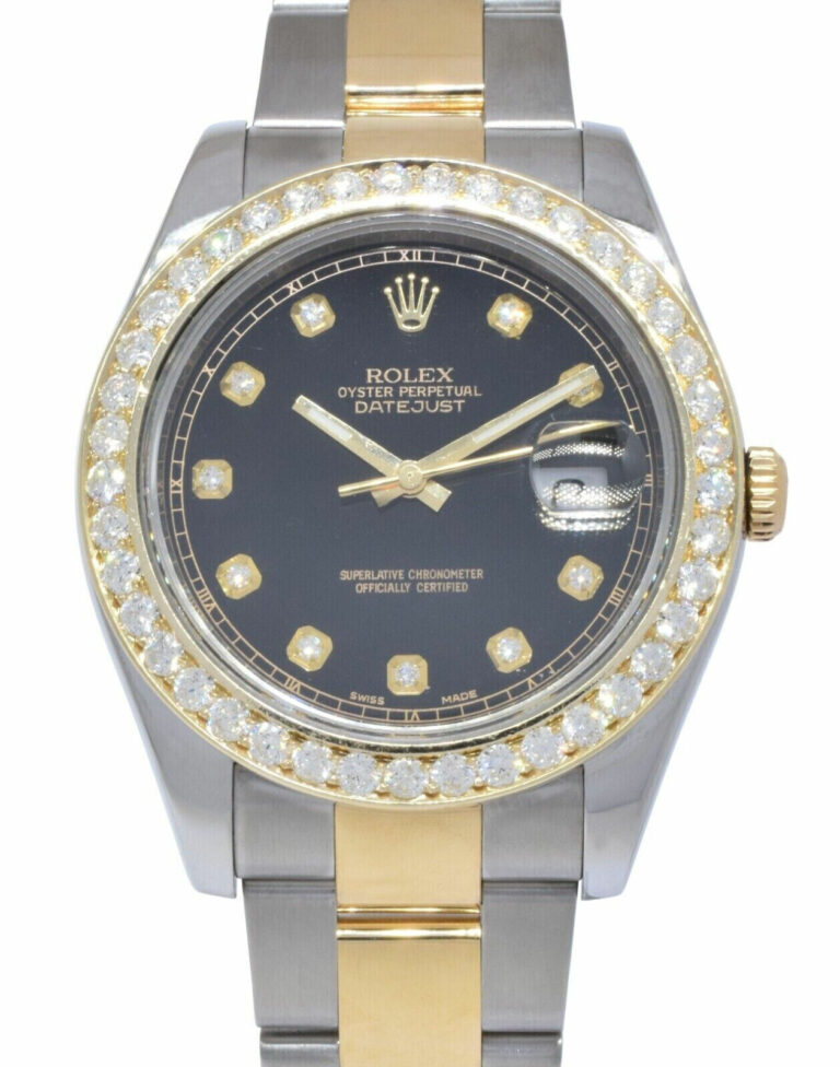 Rolex Datejust II Yellow Gold/Steel Diamond Dial/Bezel 41mm Watch +Papers 116333