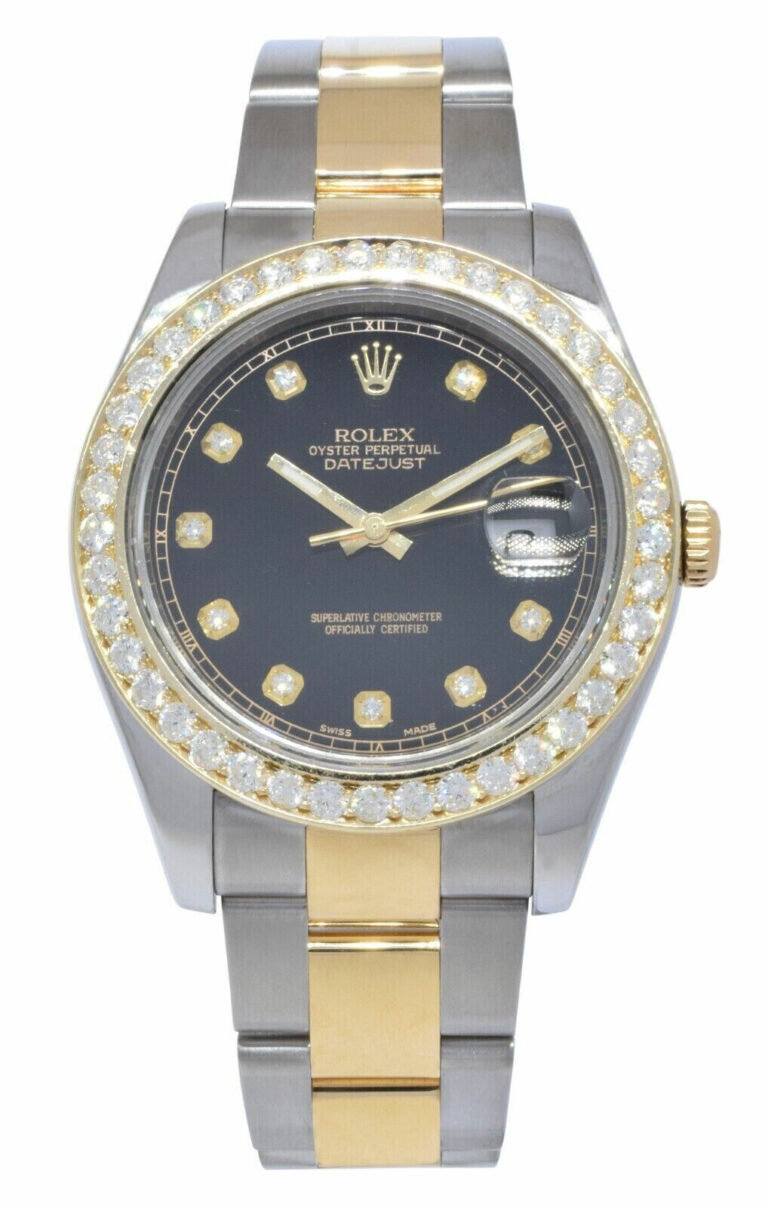 Rolex Datejust II Yellow Gold/Steel Diamond Dial/Bezel 41mm Watch +Papers 116333