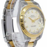 Rolex Datejust II Yellow Gold/Steel Ivory Diamond Mens 41mm Watch 116333