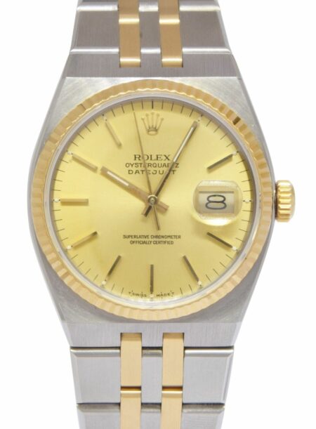 Rolex Datejust Oysterquartz 18k Yellow Gold/Steel Champagne 36mm Watch R 17013