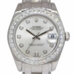 Rolex Datejust Pearlmaster 18k White Gold Diamond 34mm Watch +Papers P 81209