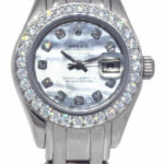 Rolex Datejust Pearlmaster 18k White Gold Diamond MOP Ladies 29mm Watch K 80299