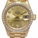 Rolex Datejust President 18k Yellow Gold Diamond Ladies 26mm Watch T 69138