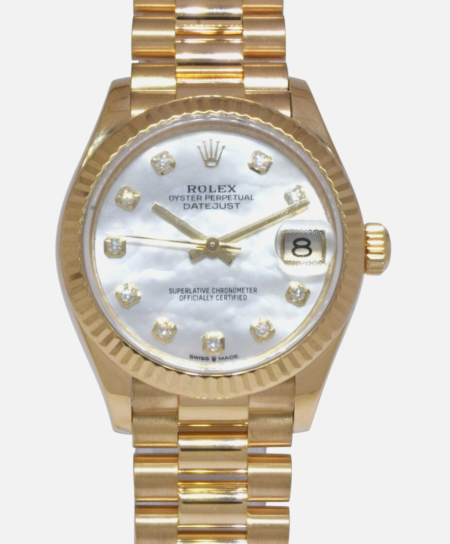 Rolex Datejust President 18k Yellow Gold MOP Diamond Dial 31mm Watch 278278