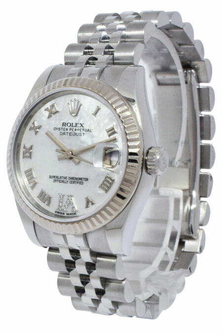 Rolex Datejust Steel 18k WG MOP Diamond Dial Ladies 31mm Watch BP '15 178274