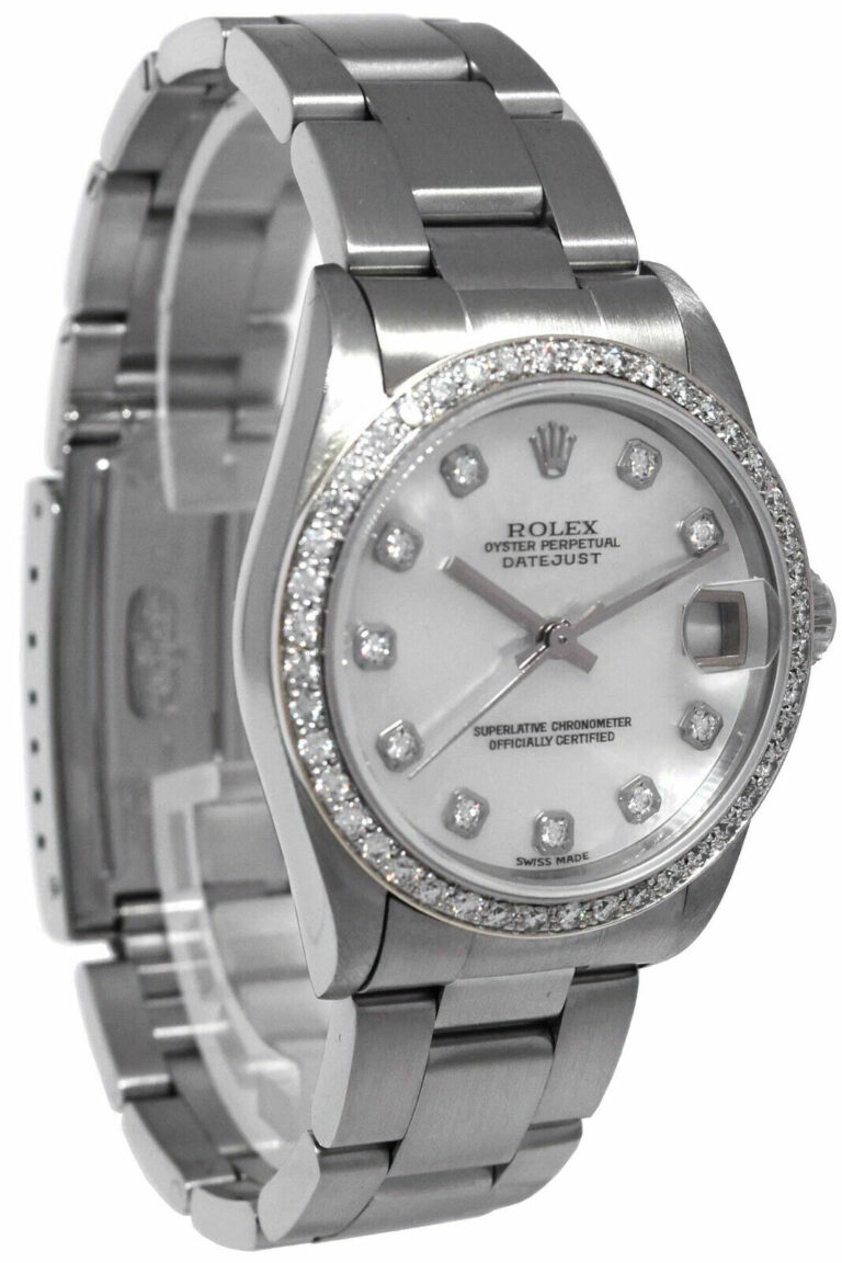 Rolex Datejust Steel 18k White Gold Diamond MOP Ladies 31mm Watch Y 78274