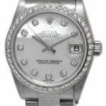 Rolex Datejust Steel 18k White Gold Diamond MOP Ladies 31mm Watch Y 78274