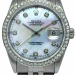 Rolex Datejust Steel MOP Diamond Dial/Bezel Jubilee Bracelet 36mm Watch 16220